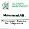  M Atif O/A Chemistry Tutor tutors GRE in Islamabad, Pakistan